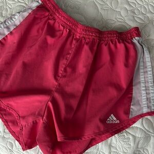 Adidas Pink and White Athletic Shorts